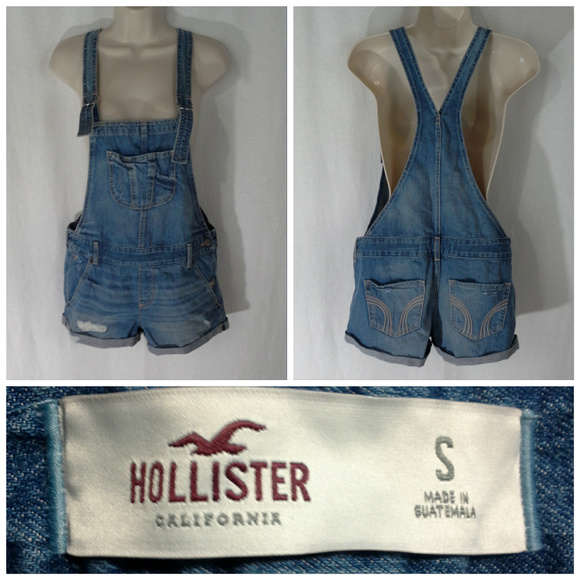 Hollister Jeans Hollister Overalls Shortalls Size S Med Light Blue Poshmark